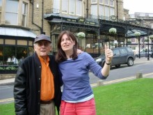 Amadito Valdes and Sue Miller outside Bettys Tearooms Harrogate 2008
